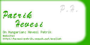 patrik hevesi business card